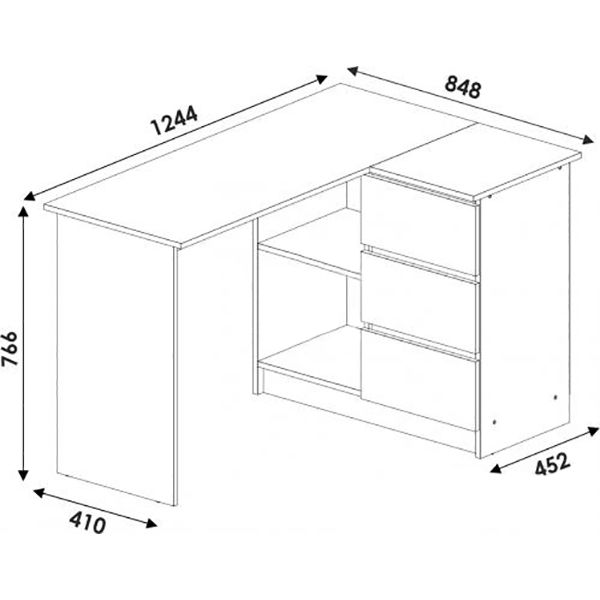 Стол письменный Грейд В-16 дуб сонома/белый Alba 