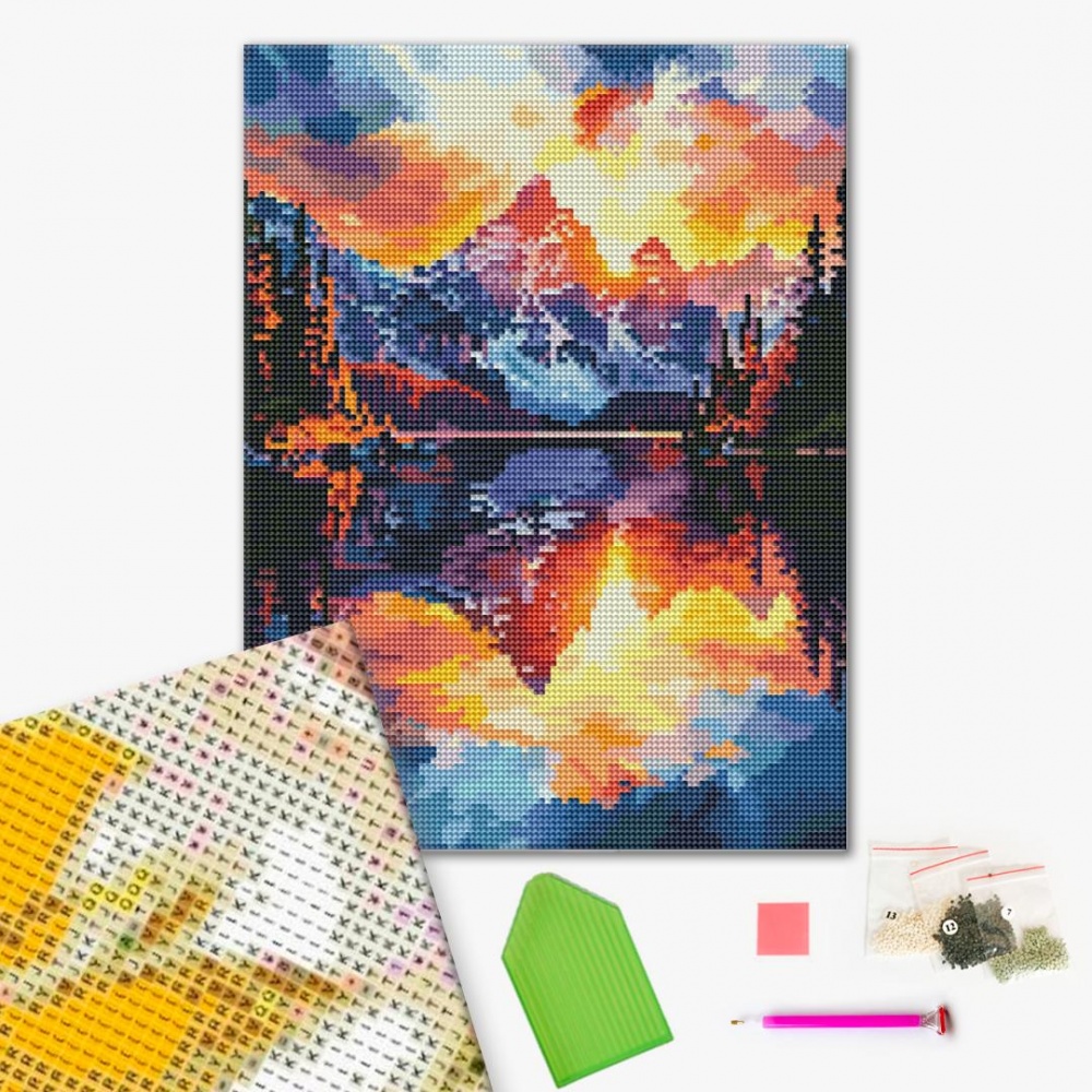 Алмазная мозаика Пейзаж гор 30x40 см Brushme