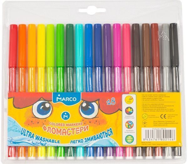 Фломастеры Super Washable 1690 - 18 Marco