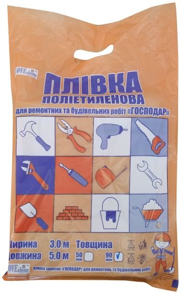 Пленка полиэтиленовая Господар 3x5 м прозрачный 90 мкм полурукав