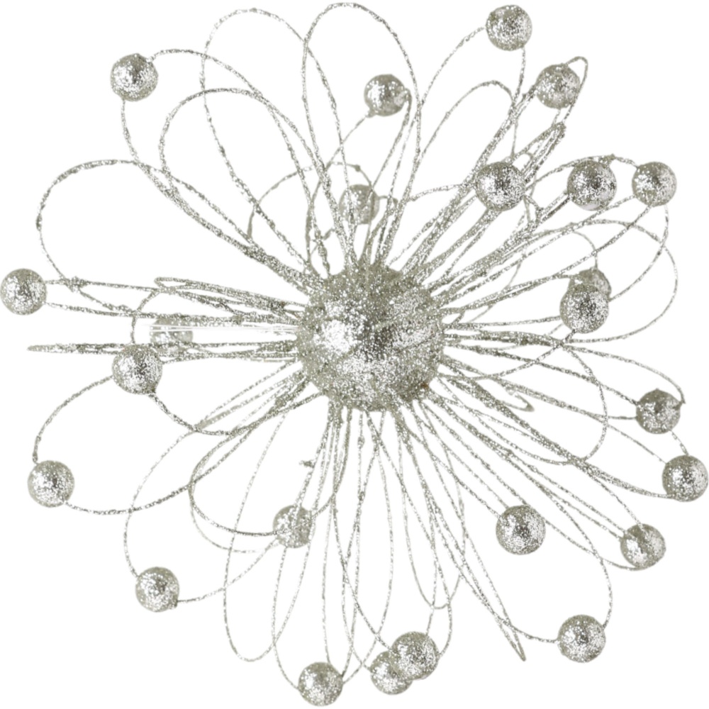 Декорация новогодняя завиток с присыпкой цвет в ассортименте 15 см EPI-RS1Q1031-1