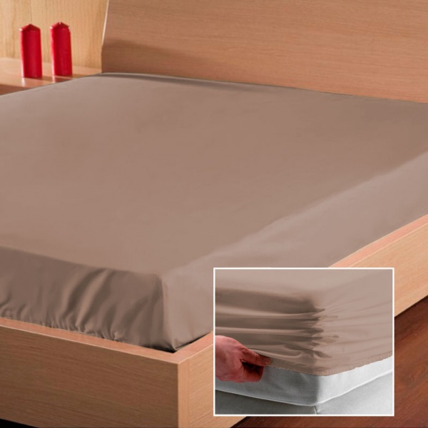 Простынь на резинке Дизайн 3 200x90 см бежевый Ярослав 