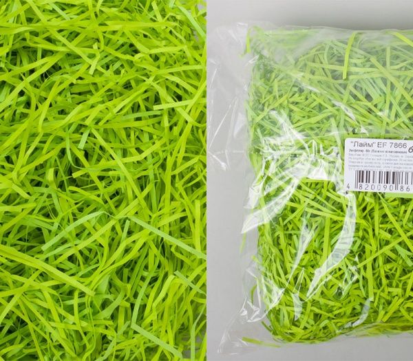 Наполнитель бумажный Бумагия Экофиллер 50 г лайм 