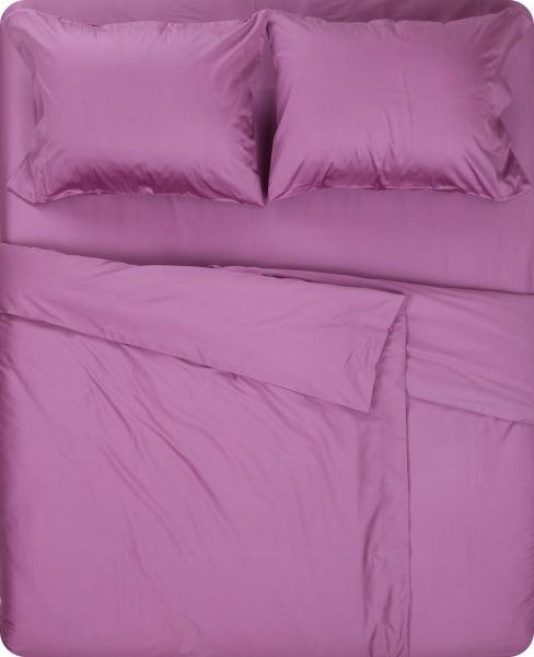 Комплект постільної білизни Mono violet D сімейний фіолетовий La Nuit 