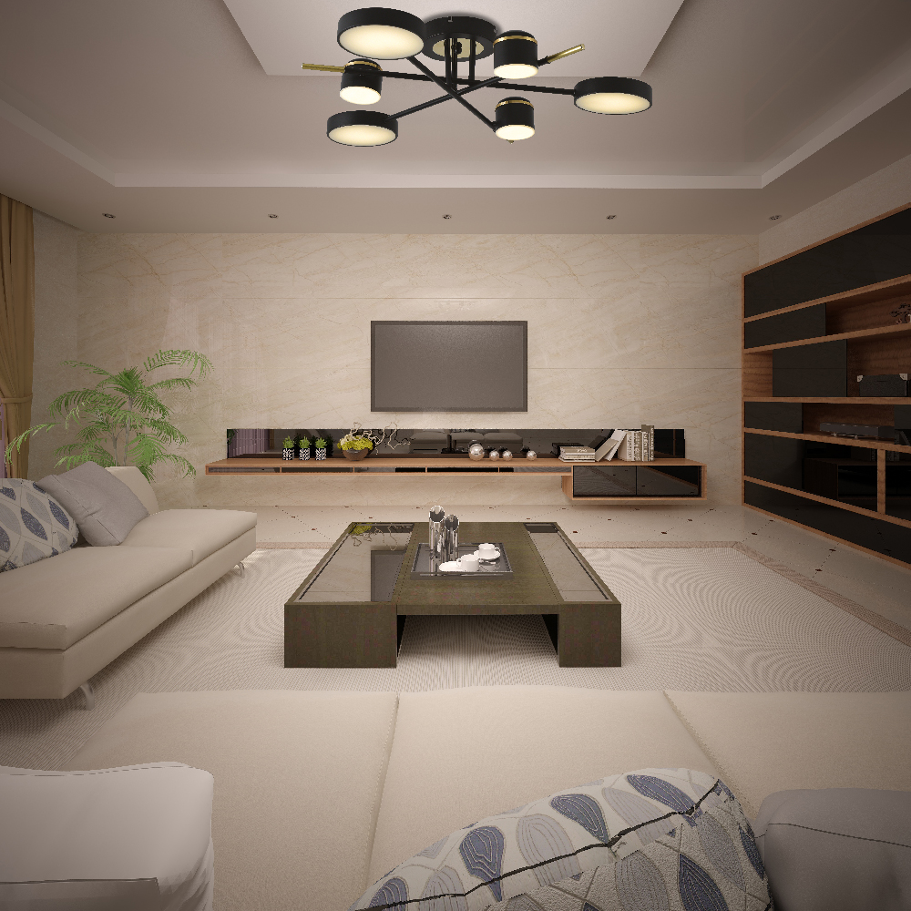 Люстра светодиодная ARDERO Storia 6xLED-модуль черный AL6122