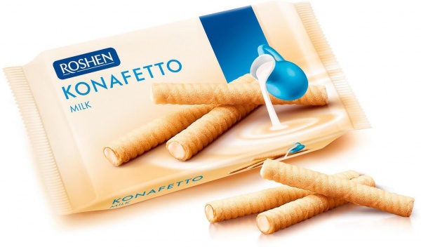 Трубочки вафельные Roshen Konafetto с молочной начинкой 15шт (4823077618161) 140 г 