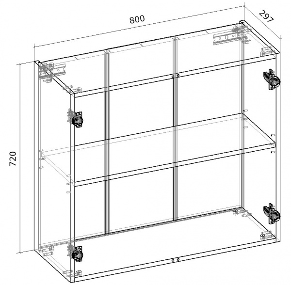 Шафа верхня Грейд розпашна 800x720x300 мм горіх лісовий 