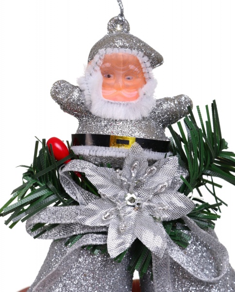 Декоративна підвіска Дзвоники з декором 14 см срібло NY21014