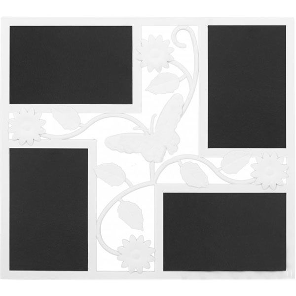 Фоторамка Коллаж Бабочка 4 шт 59.5х33х1.5 белая