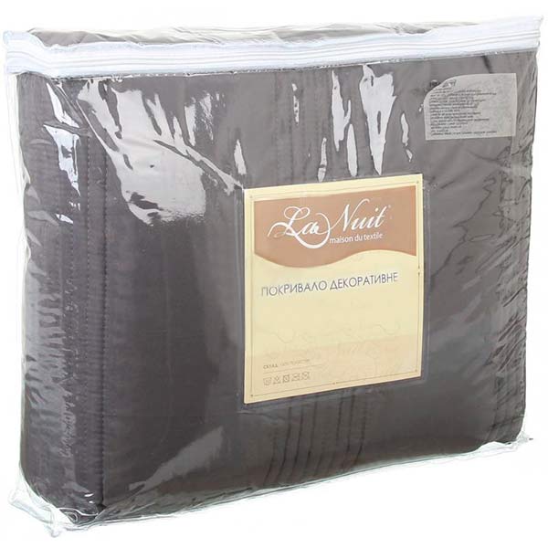 Покривало стьобане 240x260 см La Nuit сталевий 