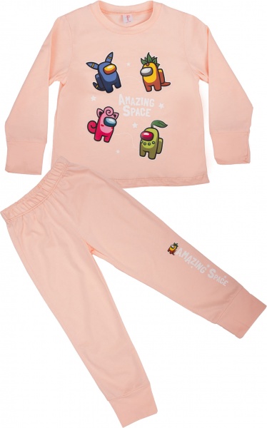 Пижама детская для девочек Roksana №1065/12018 р.110-116 персиковый 