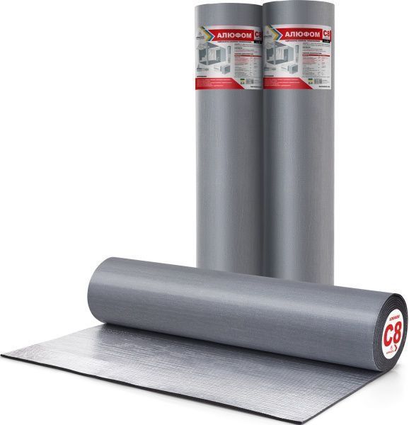 Полотно Normaizol фольгированное самоклеющееся алюфом 5 м.п 8 мм