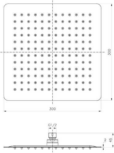 Верхній душ Imprese SQ300SS2
