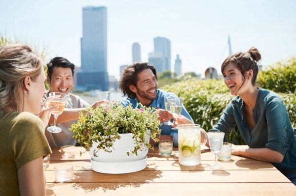 Вазон пластиковый Elho Greenville Bowl 33 см круглый 11,6 л белый (332266) 