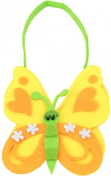 Набор для творчества Корзина из фетра Бабочка 120004 желтый,  7 мм, 16,5x15,5 см