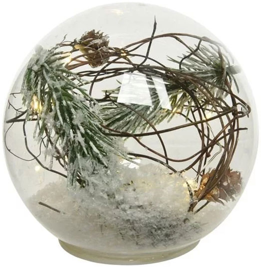 Сувенир новогодний шар стеклянный веточки которые светятся 12х8 см RHYD1208 