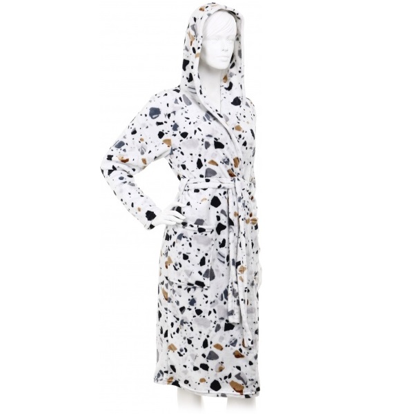 Халат с микрофибры La Nuit Terrazzo р. S серый с принтом