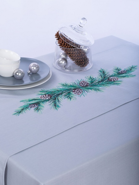 Доріжка Ялинкові гілки 203-23/00 40x140 см сірий Едельвіка 