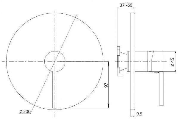 Змішувач для душу Rubineta Kubo-1F-Ultra PM0005