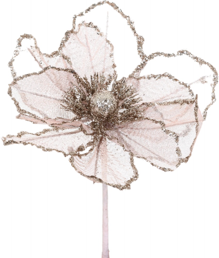 Декорація новорічна магнолія 15 см колір в асортименті