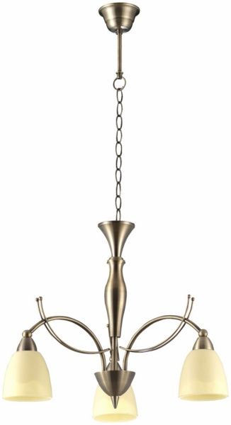 Люстра подвесная Globo BUGARA 3xE14 бежевый/матовая латунь 60201-3 
