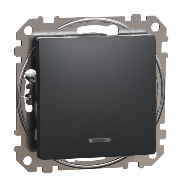 Выключатель одноклавишный Schneider Electric Sedna Design с подсветкой 10 А 250В черный SDD114101L