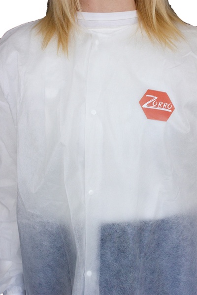Халат Zorro зі спанбонду на кнопках р. XXXL зріст універсальний білий