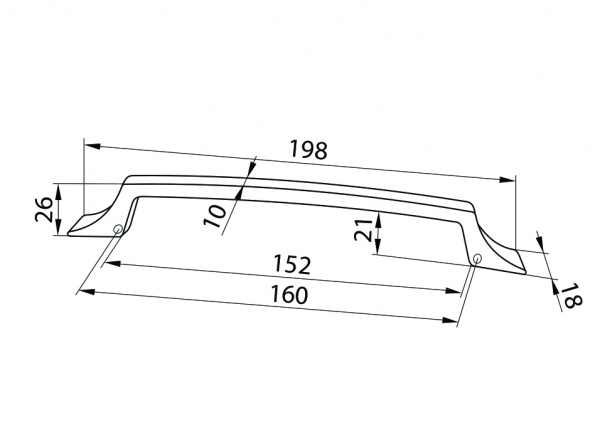 Меблева ручка накладна DC DL 41/160 G2 160 мм хром