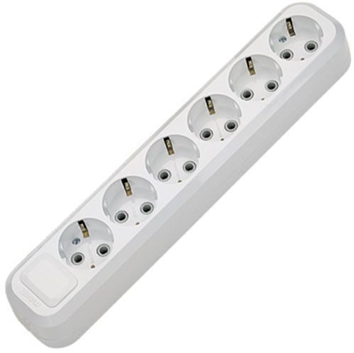 Колодка Makel с заземлением 6 гн. белый MGP181 