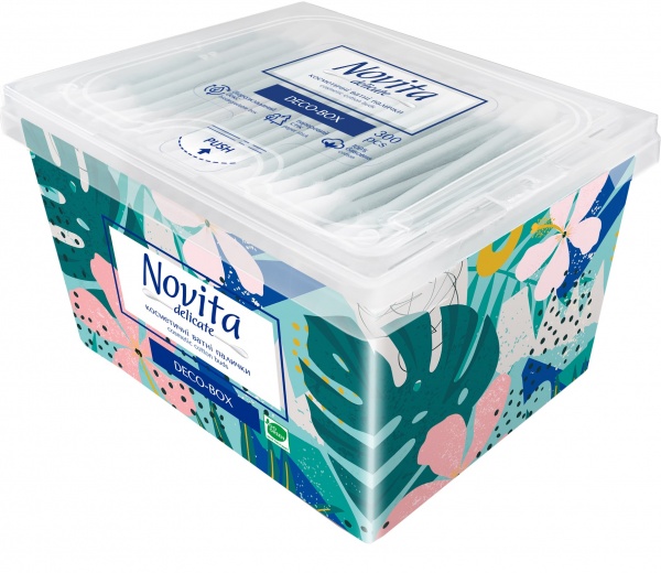 Ватні палички Novita Delicate 300 шт. (коробка)