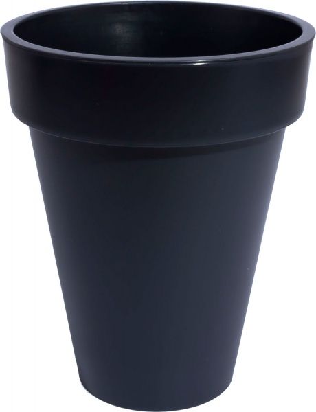Горшок пластиковый Prosperplast Cube slim 2 в 1 круглый 12л антрацит (72952-433) 
