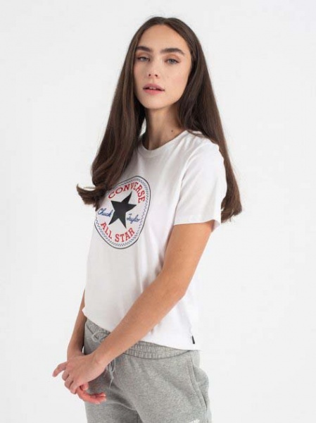 Футболка Converse Chuck Patch Classic Tee 10022560-102 р.XS білий
