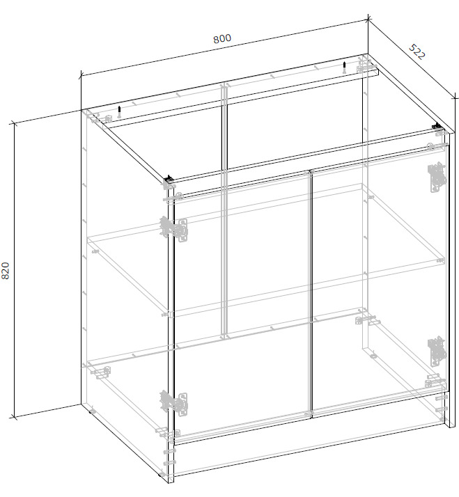 Тумба нижня МС Злата НП Шиншила сіра шиншила сіра/дуб артізан Грейд