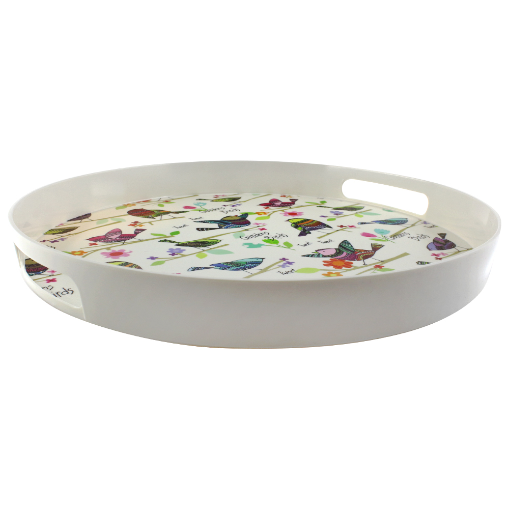 Поднос Arino Colorful birds 34,5x4 см круглый 74658