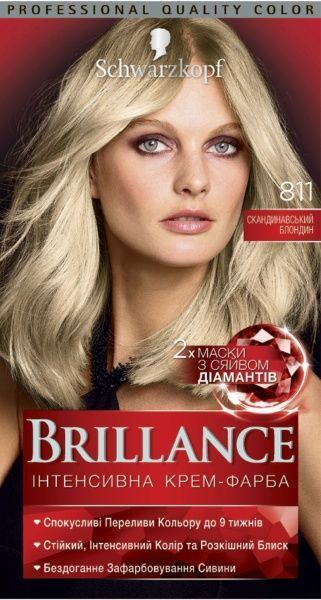 Крем-фарба для волосся Brillance Brillance №811 скандинавський блондин 142,5 мл