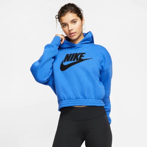 Джемпер Nike W NSW ICN CLSH FLC HOODIE BB CJ2034-480 р. XS синій