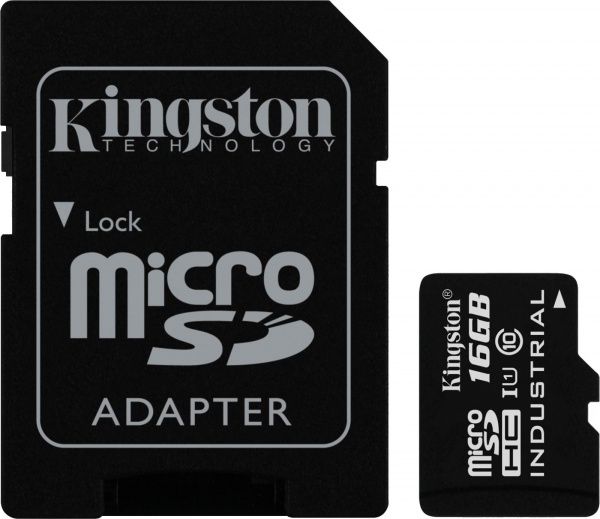 Карта пам'яті Kingston miсroSDHC 16 ГБ UHS Speed Class 1 (U1) Industrial Temp Card + SD Adapter (SDCIT/16GB) 