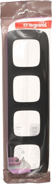 Рамка четырехместная Legrand Allure универсальная матовый черный 754404