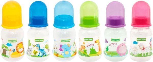 Пляшка дитяча Baby Team з силіконовою соскою в асортименті 125 мл 1111