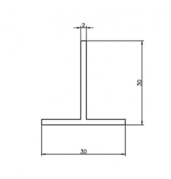 Тавр Braz Line 30х30х2,0 мм 1 м