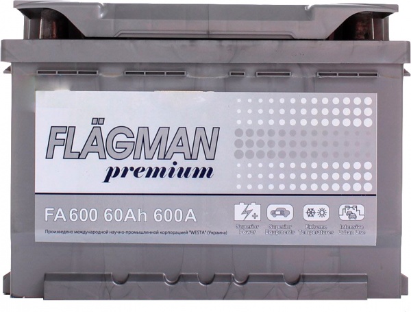 Акумулятор автомобільний 6ст-60 АЗ PREMIUM 242х175х175 мм 60Ah 600A 12V «+» праворуч