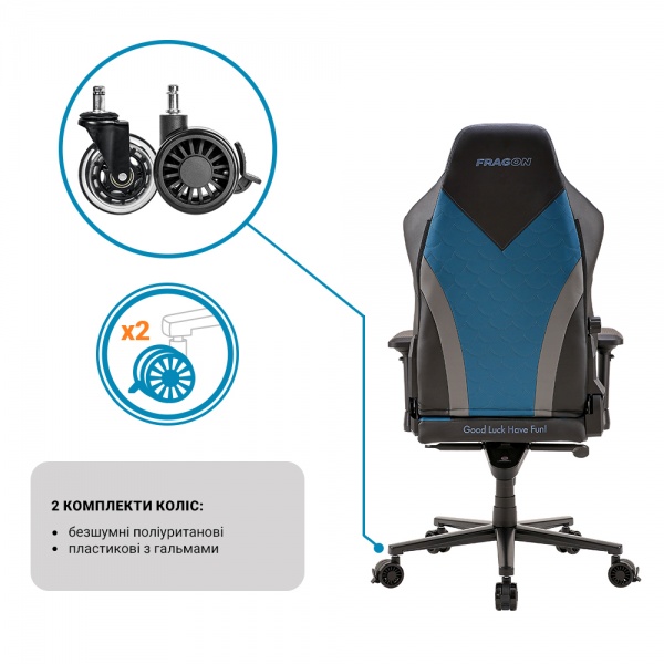 Кресло игровое FRAGON 7X Series Poseidon черно-синий 