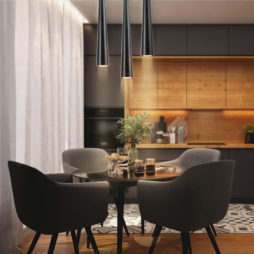 Світильник підвісний Miorro Villa 120х6 метал 1x4,8 Вт GU10 чорний 51-310-014