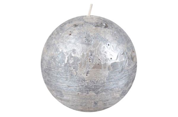 Свічка Рустік куля срібло 10х8.5 см