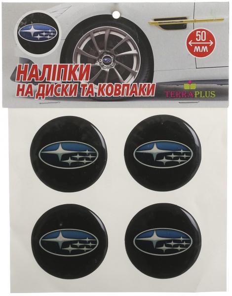 Наклейка TERRAPLUS на колпаки и диски Subaru 50 мм