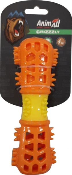 Іграшка для собак AnimAll Мультифункціональна кістка помаранчево-жовта 18,7х4,2 см