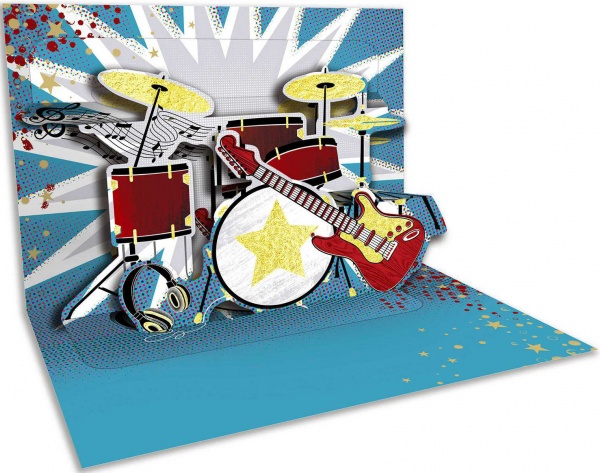 Открытка поздравительная POP-UP с 3D-рисунком внутри и с конвертом 