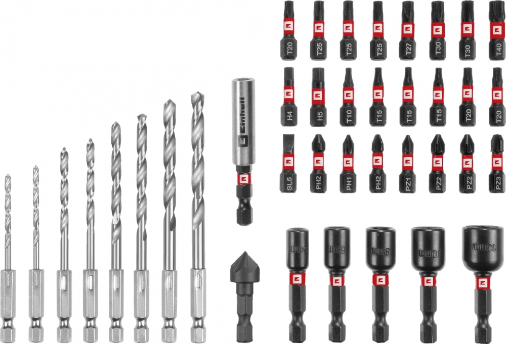 Набір біт і свердел Einhell по металу і торцеві головки M-CASE 39 шт. 108773