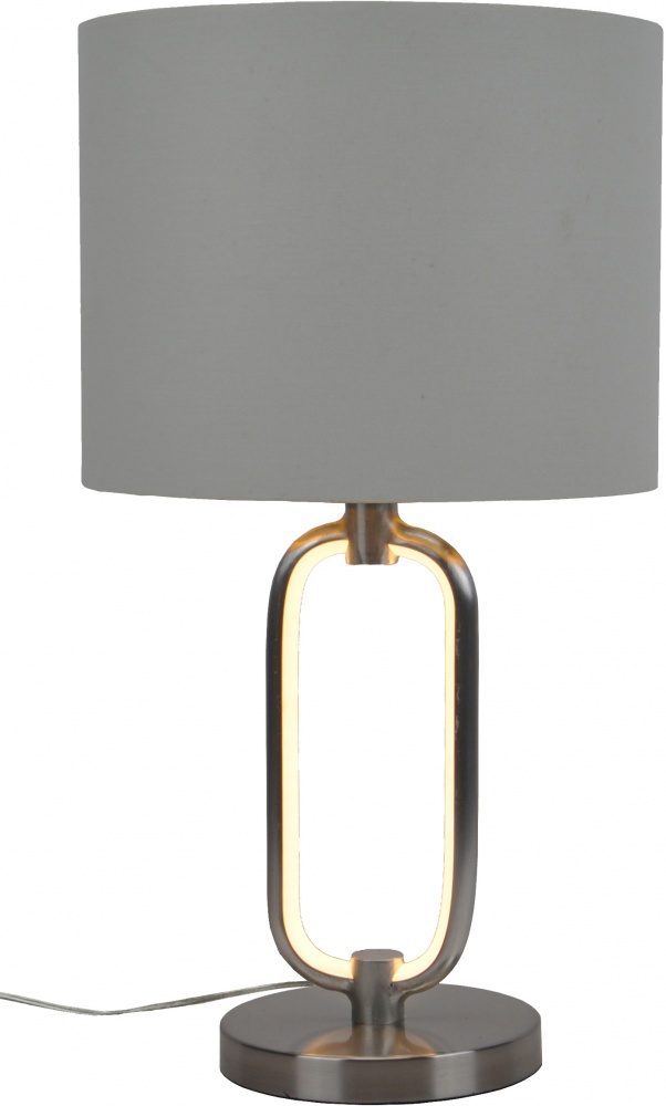 Настольная лампа Sensio Houston 1x40 Вт E27 никель/белый ALB-T00628-SN-E