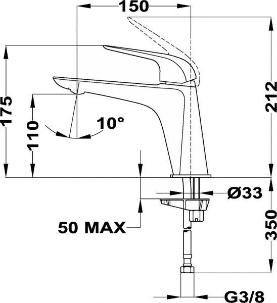 Смеситель для умывальника Teka Itaca L 67.386.02.00